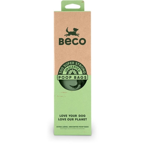 Beco Poop Bags - Recycled - Unscented - Hondenpoepzakjes op Rol - 300 stuks