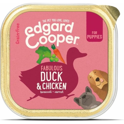 Edgard & Cooper Kuipje Vers Vlees Puppy Hondenvoer Eend - Kip - 11 x 150 gr - Voordeelverpakking