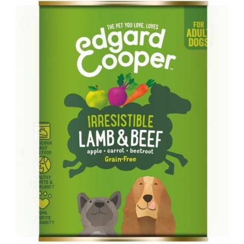 6x Edgard & Cooper Blik Vers Vlees Hondenvoer Lam - Rund 400 gr