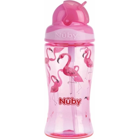 Nûby Flip-It drinkbeker uit Tritan™ Roze Flamingo - 360ml - 3jaar+