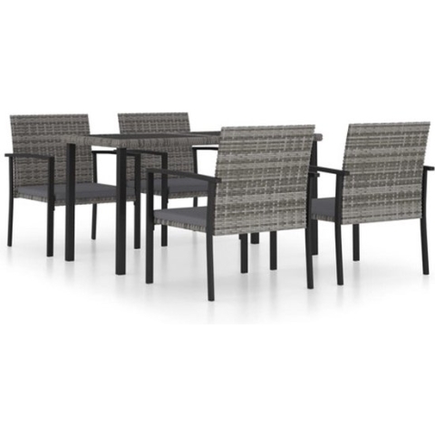 vidaXL-5-delige-Tuinset-poly-rattan-grijs