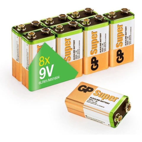 GP Batteries GP1604A-2LB8 9V batterij (blok) Alkaline 9 V 8 stuk(s)