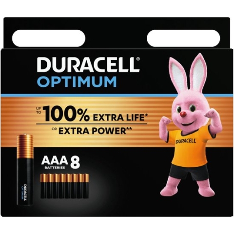 Duracell Optimum - Alkaline AAA batterijen - 8 stuks