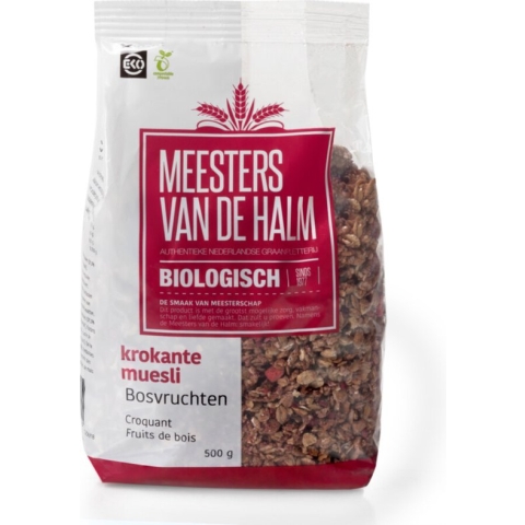 De halm Muesli Krokante Bosvruchten Bio 500 gr