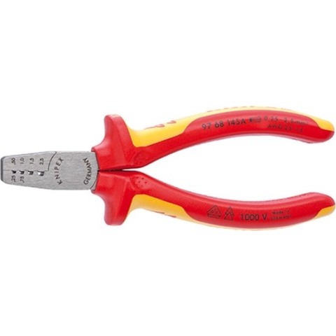 Knipex 9768145A Krimptang voor adereindhulzen - 145mm