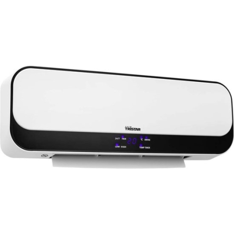 Tristar Elektrische Kachel KA-5075 - Keramische kachel - Afstandsbediening - Timerfunctie - Voor wandmontage - Geschikt voor ruimtes van 25m² - Wit