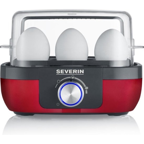 Severin EK 3168 Eierkoker Rood metallic rvs-zwart 1-6 eieren