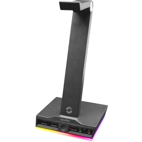 Speedlink Excello - RGB Headset Stand - USB 2.0 Hub - Zwart
