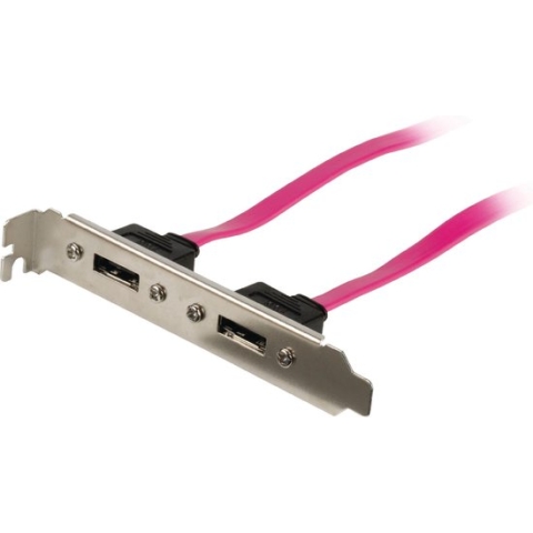 SATA 3 Gb/s Kabel Intern 2x SATA 7-Pins Female - 2x SATA 7-Pins Beugel 0.50 m Rood