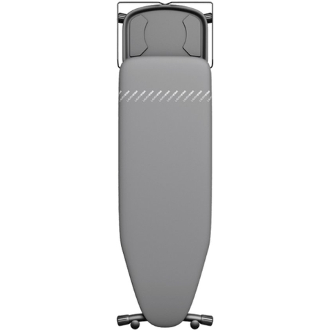 Laurastar Strijkplank Plusboard, 42 cm x 125 cm, 100% katoen, geschikt voor de meeste stoomstrijkijzers, verstelbare hoogte, geïntegreerd paar wieltjes, 9 kg, comfortabele opslag
