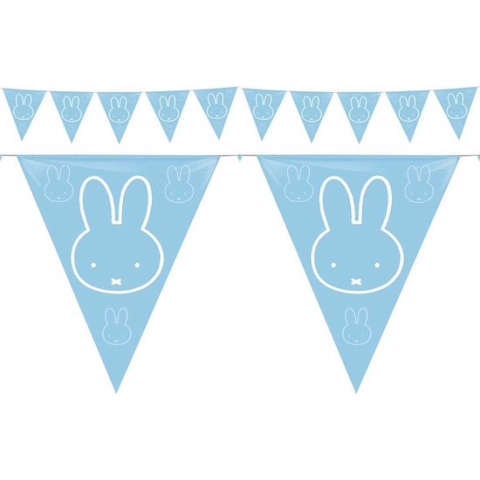 Blauwe Nijntje thema geboorte vlaggenlijn van 10 meter - jongen geboren