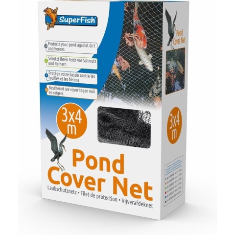 Superfish Vijverafdeknet - Onderhoud - 3 x 4 m - Zwart