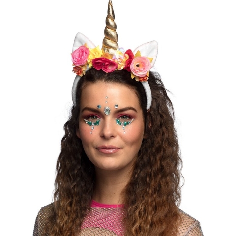 Boland - Diadeem Rosy unicorn - Één maat - Volwassenen - Vrouwen - Fantasy - Eenhoorn