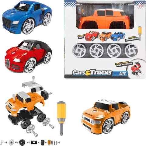 Toi Toys Auto met 4 losse wielen (1 stuk) assorti