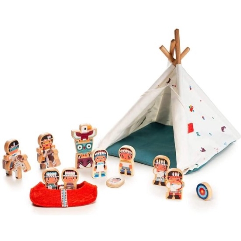 Lilliputiens - Wigwam en Indianen