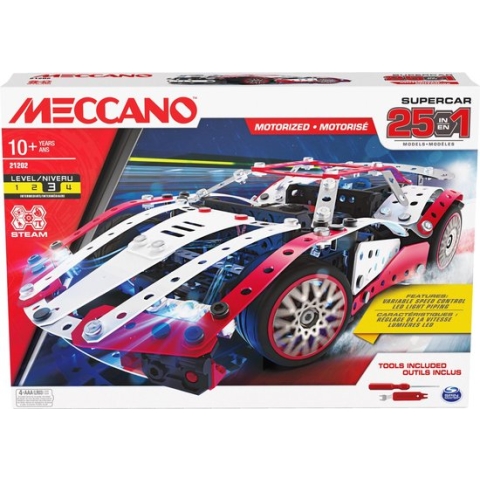 Meccano - 25-in-1 Super Car - Rood - S.T.E.A.M.-bouwpakket - 347 onderdelen