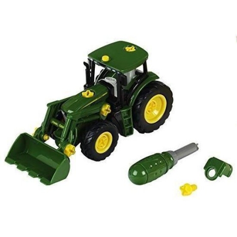 Klein Toys John Deere trekker voorlader met contragewicht - bouwset 6215 R trekker - 24,5x9,5x12 cm - groen geel