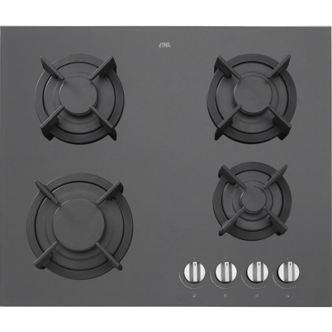 ETNA KGG860ZTA - Gaskookplaat - Gas-op-glas - 60 cm - Zwart