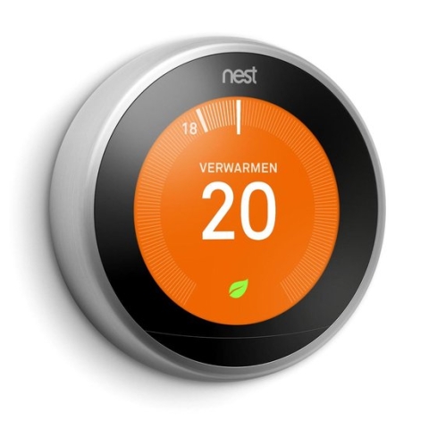 Google Nest Learning Thermostat - Slimme thermostaat - Bedraad - RVS
