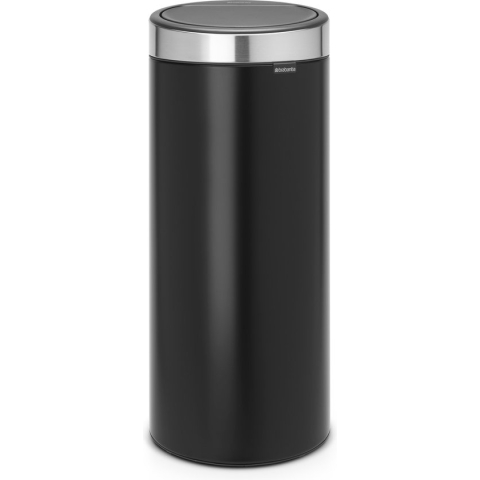 Brabantia Touch Bin Prullenbak - 30 liter - Matt Black/Matt Steel Fingerprint Proof deksel