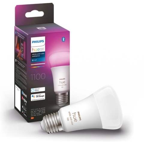 Philips Hue standaardlamp E27 Lichtbron - wit en gekleurd licht - 1-pack - 1100lm - Bluetooth
