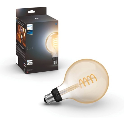 Philips Hue Filament Lichtbron E27 Globelamp G125 - warm tot koelwit licht - groot - 1-pack - Bluetooth
