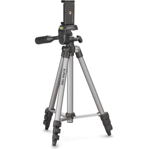 Cullmann Alpha 1000 Mobile | Aluminium statief voor smartphone en camera | Kleur: zilvergrijs