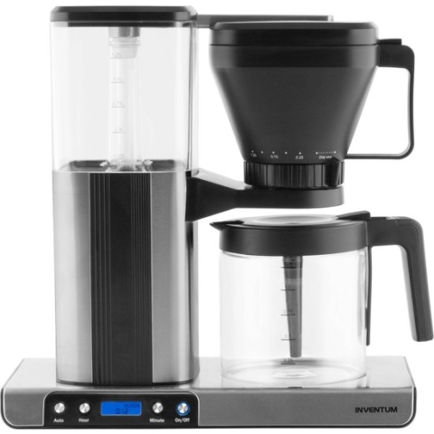 Inventum KZ813D - Koffiezetapparaat - 1,25 liter - 10 kopjes - Filter 1x4 - Glazen kan - Warmhoudfunctie - Filterkoffie - Zwart/RVS