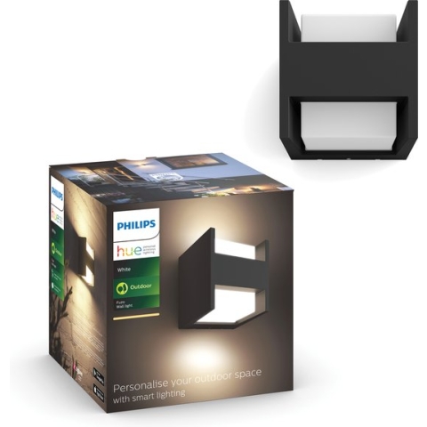 Fuzo Hue White EU wall lantern SQR D/I