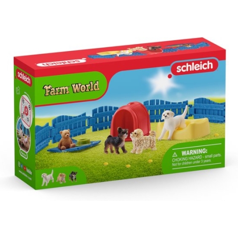 schleich FARM WORLD - Puppy huis - Honden speelgoed - Kinderspeelgoed - 13 Onderdelen
