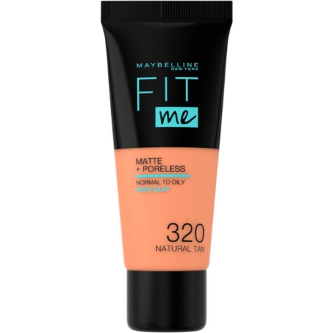 Maybelline New York - Fit Me Matte + Poreless Foundation - 320 Natural Tan - Medium Dekkende Foundation met Matte Finish voor de Normale tot Vette Huid - 30 ml