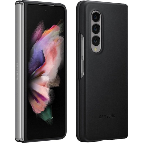 Lederen Hoesje - Samsung Galaxy Z Fold3 5G - Zwart