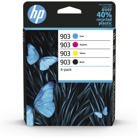 HP 903 inktcartridge 4 stuk(s) Origineel Normaal rendement Zwart, Cyaan, Magenta, Geel