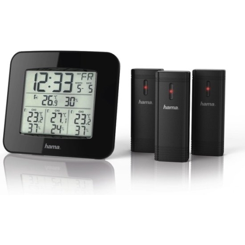 Hama Weerstation EWS-Trio Met Drie Sensoren Zwart