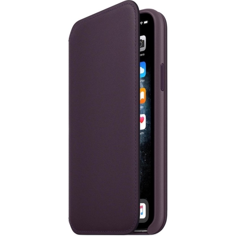 Apple Leren Folio Hoesje voor iPhone 11 Pro - Aubergine