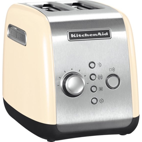 KitchenAid Broodrooster - Tosti apparaat met 2 Sleuven, warmhoudfunctie en ontdooi functie - Amandel crème, beige