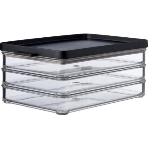 Mepal Omnia vleeswarendoos – 500 ml 3-laags – Vershouddoos – Zwart