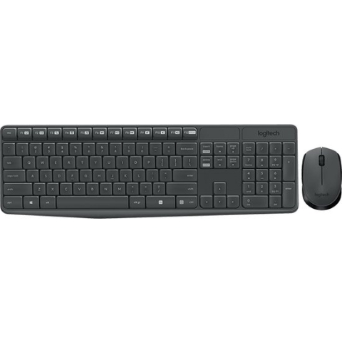 Logitech MK235 - Draadloos Toetsenbord en Muis - Azerty - Donkergrijs