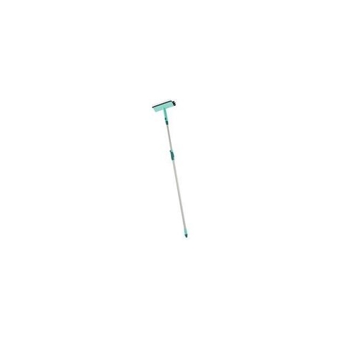 Leifheit raamwisser met borstel met telescoopsteel - 28 cm wisbreedte - 110-190 cm - Click System - turquoise - grijs