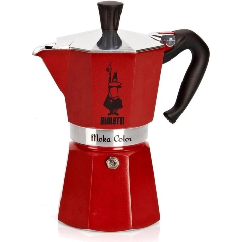Bialetti Moka Express - Percolator - 6 kops - Aluminium - Rood