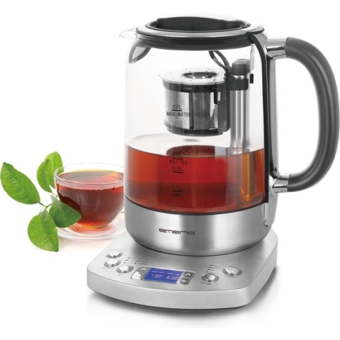 Emerio WK-122248 - Waterkoker - Snoerloos - BPA-vrij -Met display - Zilver, Zwart