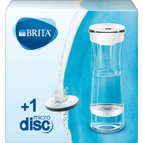 BRITA Fill&Serve Waterfilterkaraf - Waterfilterkan met 1 stuk MicroDisc Filterpatroon - 1,3L - Wit Grafiet | Optimaal Hydrateren met Brita Maxtra Filter voor Brita Waterfilterkan