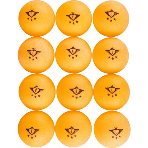12 t.t. ballen, kleur oranje, 3 ster competitie, 40 mm