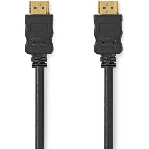 High Speed ​​HDMI-Kabel met Ethernet - HDMI Connector - HDMI Connector - 4K@30Hz - ARC - 10.2 Gbps - 0.50 m - Rond - PVC - Zwart - Envelop