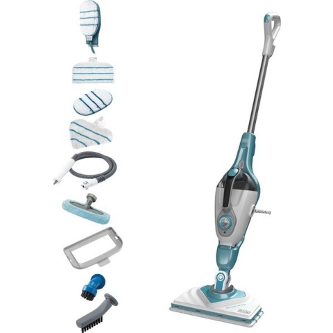 BLACK+DECKER BHSM166DSM 1600W Steam-mop met SteaMitt, deltavoet en 11 accessoires stoomreiniger