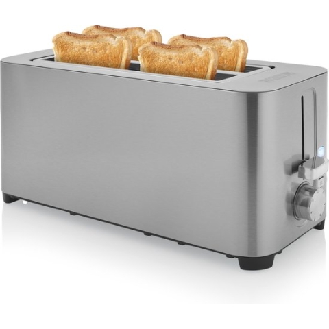 Princess Broodrooster 142402 - Compact - Ontdooi- en verwarmfunctie - Inclusief opzetrekje - 1400W- Zilver