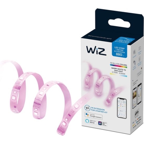 WiZ Ledstrip verlengstuk Slimme LED verlichting - Gekleurd en Wit Licht - 1 Meter - Wi-Fi - Uitbreiding