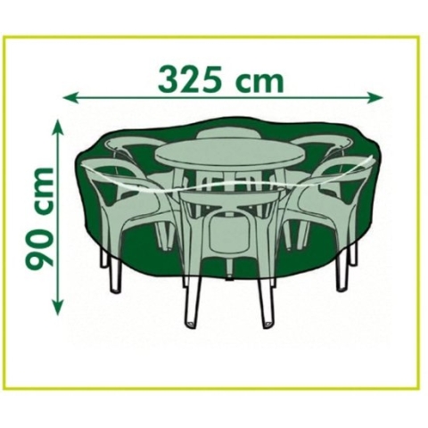 Nature - Tuinmeubelhoes - Beschermhoes voor tafel (rond) - H90 x Ø325cm