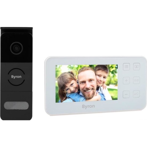 Byron Video Deurbel DIC-24512 – Slimme deurbel - Intercom en Camera – 4.3 inch scherm - Geen maandelijkse kosten