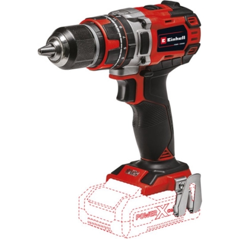 Einhell Accu Klopboor-/ Schroefmachine TP-CD 18/50 Li-i BL Solo - Power X-Change - 18 V/Li-Ion - Met impactfunctie - 2 snelheden - 50 Nm - Koolborstelloze motor - Excl. accu en lader